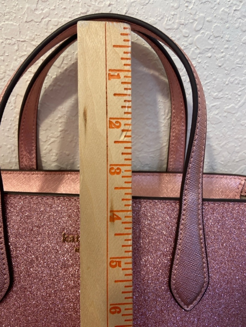 KATE SPADE Pink Glitter Small Tote Purse with Shoulder Strap New without Tags - Picture 16 of 16